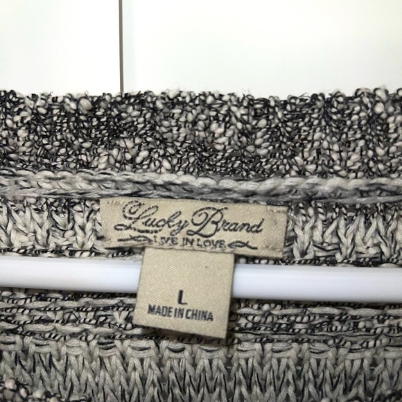 Lucky Brand Black White Knit Sweater Size Large - Picture 6 of 6